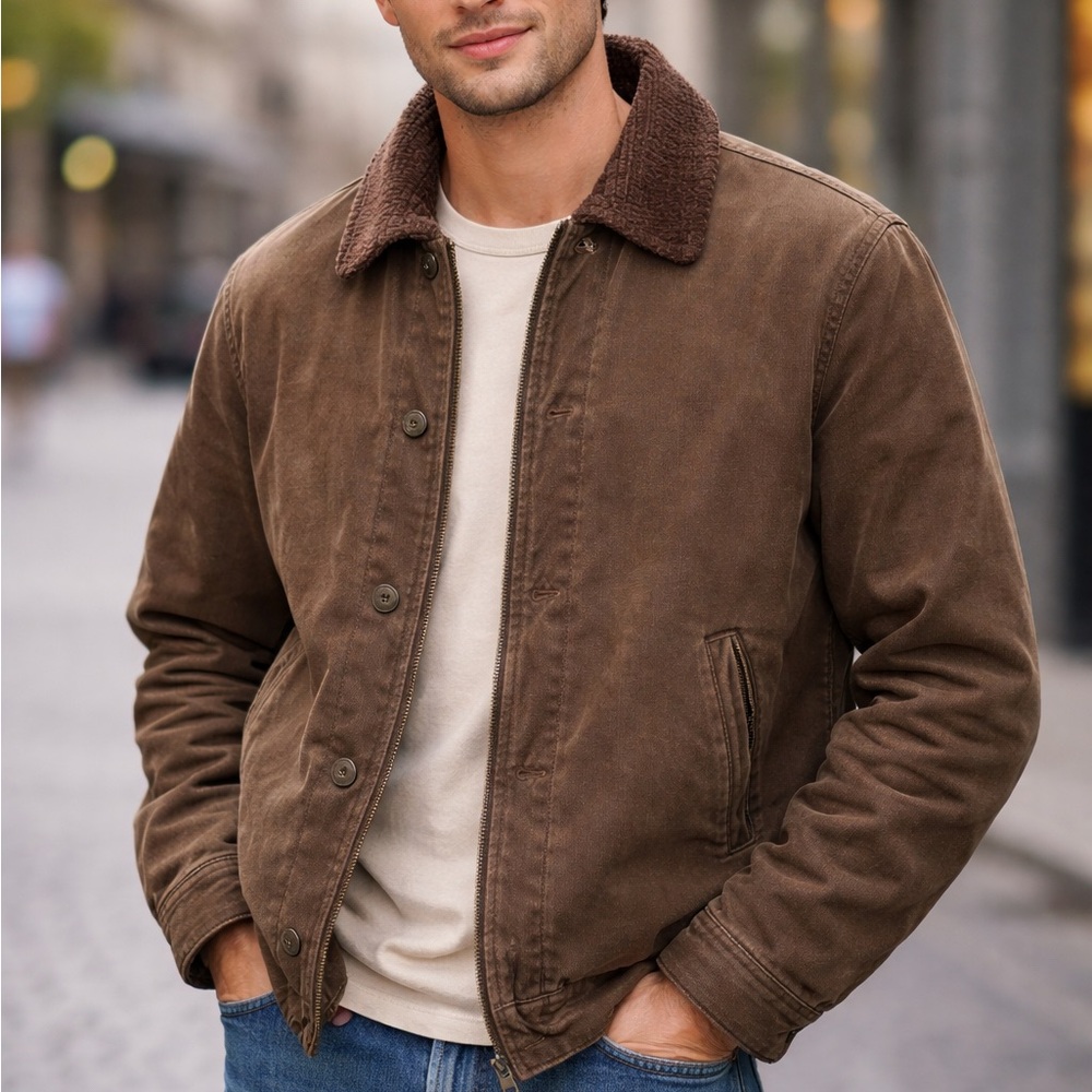 Arizona Jean Company Brown Jacket with Sherpa‎ Collar